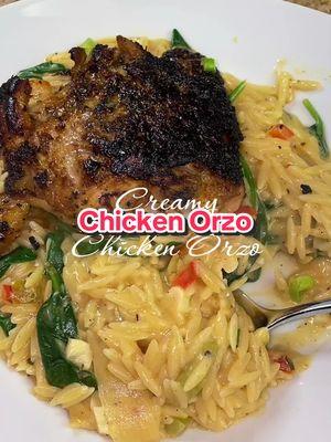 Creamy Chicken Orzo #FoodTok #EasyRecipes #WeekNightMeals #OnePanMeal #OnePanDinner #CreamyChickenOrzo #OrzoRecipe #ChickenOrzo #CreamyOrzoRecipe #ChickenThighs #HexClad #hexcladpans #hexcladcookware  