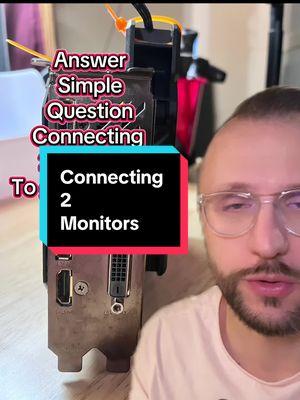 Getting a lot of questions regarding connecting 2 monitors to a graphics card #pcgaming #monitor #monitors #graphicscard #radeon_graphics #pctech #greenscreen 