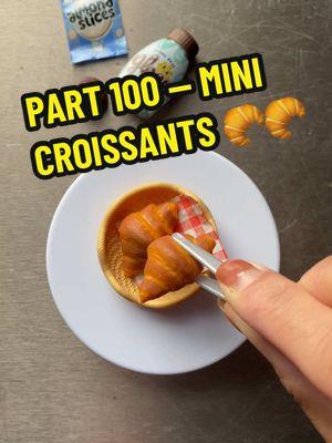 Replying to @💟🐇 OMG THESE ARE THE CUTEST 🥐😍 SHOULD I TURN THESE INTO EARRINGS?? 🤔@Miniverse #miniverse #makeitmini #makeitminifood #minifood #minicroissant #croissant #asmr #painauchocolat 