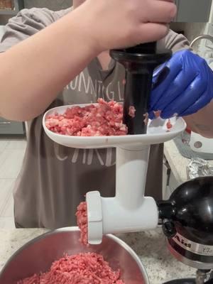 Got a kitchen aid grinder and wanted to play with it, we had a brisket that been in the freezer since last year so we decided to grind it burger meat. #kitchenaid #kitchenaidattachment #meatgrinder 