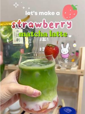 needs lots of improvement but I made my first matcha latte and ofc it has to be a strawberry matcha latte! 🍵💚 #matcha #matchalatte #strawberrymatcha #strawberrymatchalatte 