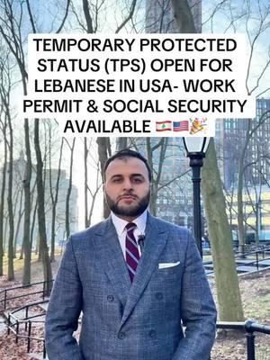 Lebanese can now apply for TPS and get a work permit and social security card while in the USA! #immigration #immigrants #greencard #tps #temporaryprotectedstatus #visa #visitvisa #socialsecurity #uscis #uscitizen #citizenship #uscitizenship #embassy #usa #lebanonE #lebanese #travel #migrants #immigrationlawyer #immigrationattorney #nyc #nyclawyer #legaltiktok #legaladvice #fyp #fyp: 