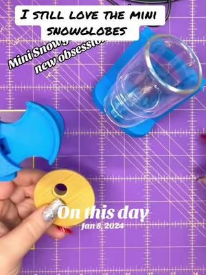 #onthisday mini snowglobes are still so dang cute!!! I need to make some new ones #tumblertools #epoxytumblers #crafting #crafty #customsnowglobetumbler #snowglobetumblers #glasscantumbler #snowglobetumbler 