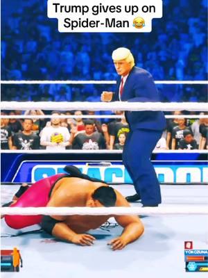 Trump gives up on Spider-Man 😂 #WWE #prowrestling #trump #spiderman #jeyuso #yokozuna #wwe2k24 