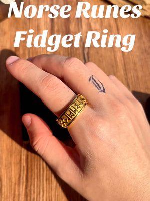 🖐🏻Rotatable Spinning Ring with Norse Runse symbol - Mens Fidget Ring #faithheart #faithheartjewelry #fyp #tiktokfashion #tiktokdeals #shoplunarnewyear #holidaytiktok #fypシ゚viral #trending #stainlesssteeljewelry #giftideas #onthisday #ring #antianxiety 