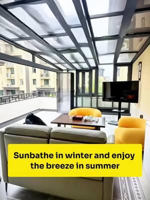 Sunbathe in winter and enjoy the breeze in summer#singaporean #perfabricatedbuilding #fyp #sunroom #England #america #dohaqatar #canada #louver #design #swimmingpool #cover #greenhouse #ourdoorrestaurant #backyard #tarrace #tinyhousetour #restaurant #retractableroof #foru 