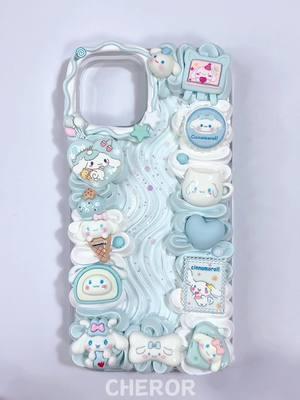 💙Cinnamon blue and white wave cute decoden case~ #asmr #cheror #asmrsounds #cinnamon #cinnamonroll #decoden #decodenphonecase #phonecase #cute #DIY #custom #samsung #creamglue #sanrio #foryou #foryoupage 