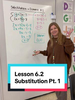 Solving systems by substitution #iteachalgebra #math #algebra #mathematics #iteachmath 