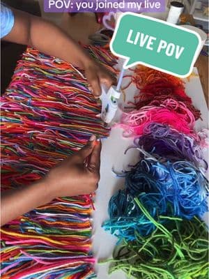 🗣️🎶🤗🩷 #fiberart #fiberartist #yarnart #yarn #rainbowart #maximalism #scrapyarn #textileart #rainbows #maximalist #maximalistart #maximalistdecor #scrapyarnproject #yarnartist #LIVEhighlights #TikTokLIVE #LIVE #wallart #rainbowart 