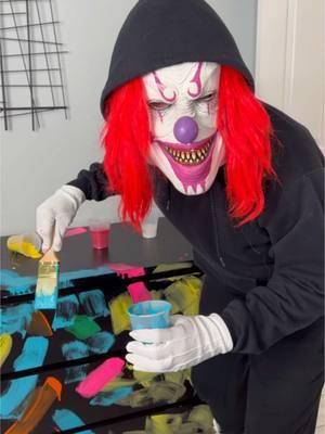 Clown paints our furniture 😱🤡 #monsterundermybed  #funnyvideo  #monster 