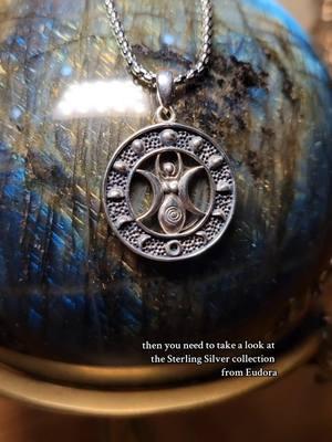 These beautiful Sterling Silver witchy necklaces from Eudora are a must have! Adorn yourself with one of these divine feminine Goddess themed pendants today. This makes the perfect gift for the witchy woman in your life! #witchtok #witchywoman #adornments #goddessenergy  #witchyjewelry #divinefeminine #witchygifts #hecatenecklace 