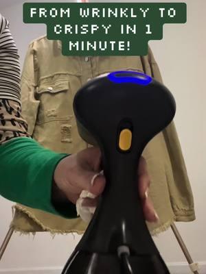 Handheld steamer helps eliminate wrinkles in a flash!  Hurry to get yours from Tik Tok shop! #handheldsteamer #wrinkles #nomore #ironing #ironingclothes #convenience #MomsofTikTok @GUMK SHOP 