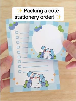 Packing a cute lil order~ 🩵 Enjoy all your cute new stickers and stationery! ✨  🌷 fuwuffle.com ✨ #fuwuffle #packwithme #packingorders #packanorderwithme #cows #bunny #bear #cuteanimals #cuteart #cutestickers #kawaiistickers #stickynotes #notepads #memopads #stationery #cute #kawaii #kawaiiart 