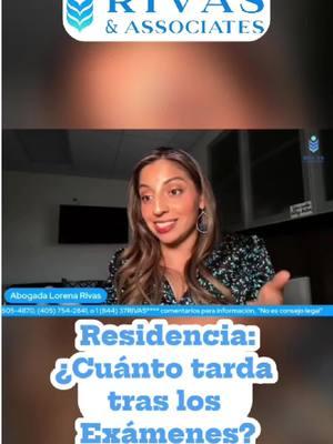 ⏳ ¿Ya enviaste tus exámenes de inmigración y te preguntas cuánto tiempo más falta para tu residencia? 🏡 📍 Ayudamos a clientes en todo EE.UU. 📞 ¿Tienes preguntas? ¡Estamos aquí para ayudarte! ☎️ - Nacional: (844) 37-RIVAS #Inmigracion #Immigration #RivasAssociates #abogadaLorena #RivasyAsociados #AbogadaDeInmigración #DerechosMigratorios #AyudaLegal #SueñoAmericano #immigrationlaw #Inmigración #abogada #Inmigración #abogadadeinmigracion #ExámenesDeInmigración #Residencia ⚠️ Los resultados pueden variar de un caso a otro. Se requiere una consulta detallada para determinar si usted califica para nuestros servicios. Tenga en cuenta que hay diversas tarifas de presentación dependiendo de las aplicaciones que enviamos al USCIS, las cuales deben pagarse por separado. Nuestra tarifa solo cubre los honorarios por nuestra representación legal. No prometemos ni garantizamos resultados específicos, ya que cada caso es único. Esta información tiene propósitos educativos y no debe interpretarse como asesoría legal. Se recomienda a los clientes buscar consejo personalizado para su situación. ⚠️