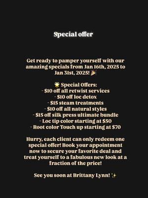 For two weeks only… please book accordingly. #woodbridgeva #fredericksburgva #dmvhair #vahair #vahairstylist #locitican #valocs #briidoesmyhair #naturalhair #locs #naturalhairstyles #silkpress #haircolor #loccolor 