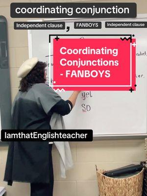 Commas with Conjunctions Simplified: Mastering FANBOYS Do commas with conjunctions confuse you? This lesson breaks it down using the FANBOYS mnemonic (For, And, Nor, But, Or, Yet, So). Learn when to use a comma and when it’s not necessary—whether it’s a compound sentence, subject, verb, or object. A simple test makes it easy to decide! Perfect for students, professionals, and anyone looking to polish their grammar skills. Let’s simplify comma rules and elevate your writing, one sentence at a time.” #CommasWithConjunctions #FANBOYS #commas #comma #CoordinatingConjunctions #CommaUse #GrammarTips #WritingPractice #WritingTips #ACTWriting #SATWriting #NursingWritingTips #ProfessionalWritingTips #EmailWritingTips #Semicolon #HelpWithWriting #EnglishGrammar #WritingTests #TeacherLife #GrammarSimplified #grammar #MiddleSchoolTeacher #CollegeEssays #WorkplaceWriting