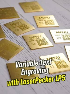 Variable text engraving with LaserPecker LP5 #laserpecker #laserpeckerlp5 #laserengravings #SmallBusiness #laserengraving #diyproject #craftingideas #tablemenus #customizeddiy #diytools 