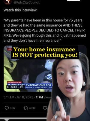 Livid doesn’t even begin to cover it. So many people’s insurance and fire policies lapsed at the turn of the year. This is failure due to predatory financial infrastructure and lack of climate protections. #money #finance #insurance #palisdesfire #fire #investing #Home #homeowner #evacuation #LAfires #hurricane #flooding #naturaldisaster 