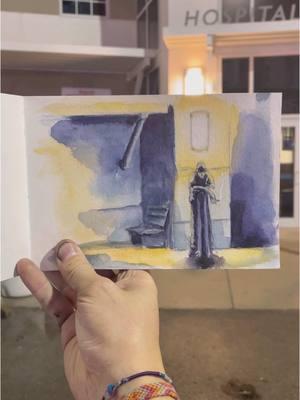 Night watch 🚬 #watercolorpainting #watercolorartist #watercolortutorial #sketchbookidea #sketchbookart #watercolorsketch 