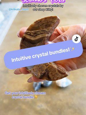 ✨ Sedona, our shop kitty, just picked out the perfect crystal bundle for Kitkats_.mom! 🐾 These crystals are thought to bring harmony, balance, and positive energy. She even added a Cat Etched Selenite Palmstone for some extra charm and good vibes! 💎💖 #ShopKittyPicks #CrystalBundle #HealingCrystals #SedonaTheShopKitty #HealingVibes #CrystalMagic