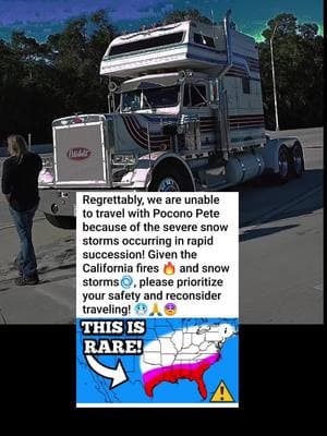 Pocono International Raceway Official Pace Truck halted to move!#thertgarage #poconopeterbilt359 #livlabsleeper #weather #californiafires #devistating #travelplans #crazyweather2025 #blizzard #ice #traveladvisory