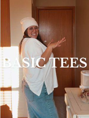 Bestieeeeeeeee  I’m 5’3” and 200lbs. I got the XL and they are the perfect loose fit without being oversized 🤩  I ordered their pants yesterday and I cannot wait to try those out too!!  . . #outfitinspo #closetessentials #basictee #plussizefashion #plussize #momfit 