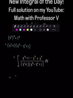 Here is your FIRST INTEGRAL of THE DAY for 2025! I really loved solving this one, and I hope you do too! ☺️ Need help with Calculus or your other math classes? Look no further! Math with Professor V is to the rescue! I have full length video lectures and short form videos on my YouTube channel breaking down various units into fun, digestible topics. Sequences and series, integrals, learning differentiation techniques, and all other things Calculus related are explained on my youtube channel! New uploads daily, link in bio! Xoxo, Professor V  #mathwithprofessorv  #mathvideos #calculus #ratesofchange #averagerateofchange #factoring #limits #partialderivative #integrals #integration #usubstitution #substitutionmethod #mathprofessor #youtuber #youtubemath #calculushelp #improperintegrals #calculustutorials #stem #calculusprofessor #studyingcalculus #integrationtutorials #finalexams #calculusstudents #calculuslectures #surfacearea #sequencesandseries #infiniteseries #surfaceofrevolution #absolutevalue 