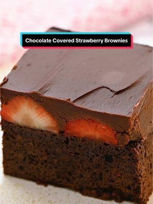 These delicious chocolate-covered strawberry brownies are a classic dessert with a strawberry surprise inside. They are topped with a rich chocolate ganache, and when you take your first bite of these chewy brownies, you get the sweet and fruity taste of a fresh strawberry inside. Full recipe: https://spaceshipsandlaserbeams.com/chocolate-covered-strawberry-brownies/ . . . . #ChocolateStrawberryBrownies #BerryDesserts #BrownieLovers #ChocolateCoveredStrawberries #SweetTreats #DecadentDesserts #EasyDessertRecipes #spaceshipskitchen