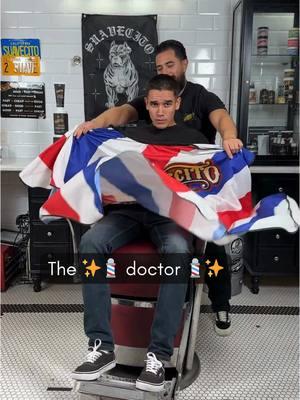 Doc’s appt and haircuts are basically the same thing. Especially when you barber gets a new 💈barber pole cape💈 (that you can definitely buy in-store and online) #hair #emergency #barber #barberpole #priorities #suavecito #pomade #product #mensgrooming #grooming #barbershop #haircut 