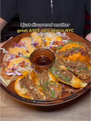 I just discovered a great AYCE taco deal – Limosneros📍  Location: 366 Union Ave, Brooklyn, NY 11211 When: every Tuesday  Price: $20 Includes: unlimited chicken tinga, carnitas, al pastor, asada, and veggie tacos Price: $25 Includes: unlimited chicken tinga, carnitas, al pastor, asada, and veggie tacos + birria or fish tacos  Who would you take here? 🌮  #newyorknewyork #nyctop3 #brooklynny #pueblayork #nycfoodie #nycfood 