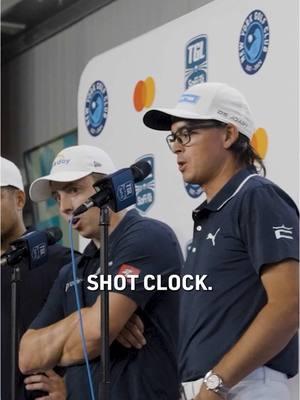 Quick answer’s from Rickie Fowler and Matthew Fitzpatrick. Are you a fan of the shot clock? #tgl #golf #seenandheard #rickie #tiger #rory #fitzpatrick 