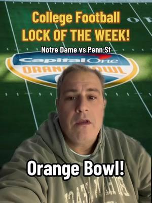 College Football Lock of the Week Tonight in #OrangeBowl Notre Dame vs Penn St Start the Weekend out Strong with an easy ATS Winner! #cfbplayoff #ncaafpick #cfbpick #footballpicks #footballbets 