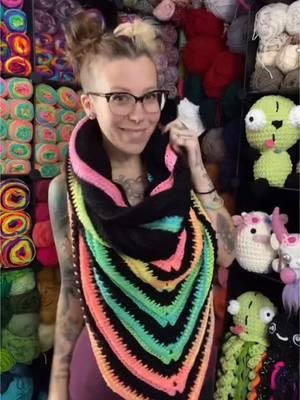 Thinking about making so many more of these! Anyone want one? #crochet #hoodedscarf #neon #wildoleanderhoodedscarf #thneed 