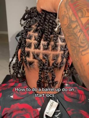 I love updos on starter locs 🥰 Classes available for this technique‼️ New Houston Stylist🫶🏽💫 Follow for more loc tips⚜️ January  appointments available✨ Instore pickup & Website coming soon @scalpspices  LOCATION:📍Houston,TX . (Booking Link In Bio) . . . .  ###houstonlocs##jereamuse##houstonstarterlocs##locextensionshoustonhoustonlocticianstyles 