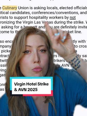 Replying to @noxious_hikers I will ONLY be attending AVN if @Virgin Hotels Las Vegas does the right thing and gives a fair contract to the striking workers of @Culinary Union 💙 otherwise I'm boycotting due to the strike, and I encourage others to do the same! #cornindustry #workersrights #culinaryunion226 #virginhotelvegas #strike #picketline #breakingnews #avn #avnawards #lasvegas #unionstrong 