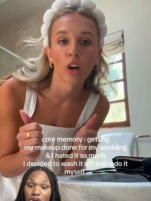 Bride washes off her makeup to redo it before her wedding @TwirlyShears  #weddingmua #bride #bridezilla #bridalmakeup #weddingtok 