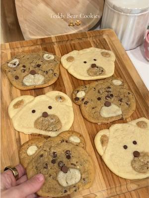 Teddy Bear Cookies 🧸🍪 with @Pillsbury sugar cookie & chocolate chip cookie dough!  IB:@Cheryl Sugarbird  #teddybearcookies #beartheme #cookierecipe #partyideas #bakingcookies 