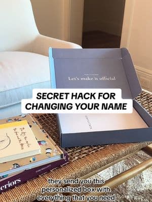 Secret hack for changing your name 🔓 #weddingtiktok #namechange #newlywed #howtotiktok #justmarried #newlynamed #newlynamedbox #bridetobe #registry #weddinggift #weddingtips #viral #foryou #weddinghacks #namechangebox #fyp #marriage #lastnamechange #married #secrethack #namechangeguide