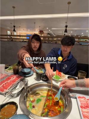 Happy Lamb Hot Pot is officially open in Austin 🚨🤤🥢 We had to go try it out for ourselves and it definitely lived up to the hype.  We got the half/half full of original and spicy! If you are going anytime soon, please be kind as they just opened. 🫶🏼  📍 Happy Lamb Hot Pot  133343 N Hwy 183 STE 290  #hotpotaustin #austin #austintx #austintexas #happylambhotpot #austinfoodie #atxfoodie #atxeats #austinwithbree #austintxtok #atxtok #austintexastok 