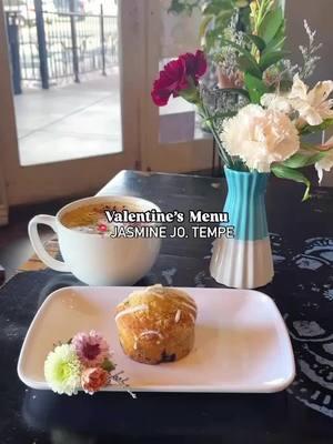 Valentines Day menu has dropped at @Jasmine Jo Coffee and it is SO good! Don’t forget about the mini bouquets for $3 too! #azcoffee #coffeetok #tempeaz 