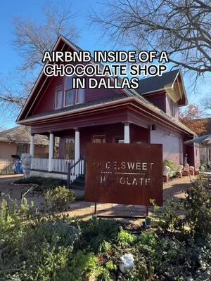 ✨🍫AIRBNB INSIDE OF A CHOCOLATE SHOP IN DALLAS // BISHOP ARTS AIRBNB + CHOCOLATE SHOP WITH INSANE FLAVORS⬇️✨ #DallasLoveList // Our office is like 5 seconds away from this gem and we had NO idea that a chocolate shop AND Airbnb existed inside of this little red cottage!✨ Dude Sweet Chocolate has insane dark hot chocolate plus tons of other items that we’ve never seen at a chocolate shop, one of them being chocolate salami!🍫☕️ 👉 The airbnb is located on the second floor and perfect for a weekend staycation considering it’s in the heart of Bishop Arts, and all the restaurants and attractions are walkable!🏠 AIRBNB LINK: https://www.airbnb.com/rooms/1252195687987443596?source_impression_id=p3_1736364690_P3hKSqSYr8y_WF3t 📍 LOCATION // 336 W Eighth St, Dallas, TX 75208 Add it to the Love List!✨💕