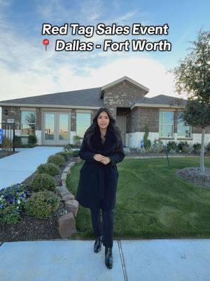 Red Tag sales event in Dallas Fort Worth‼️🏡 * $30,000 of sales prices for quick move in homes * MOVE IN READY PACKAGE: Blinds, Garage Door Opener, Washer, Dryer & Fridge * GUTTERS * Promotional interest rate with builders preferred lender  * Money to pay for closing costs  Want to become a homeowner and looking to buy a new home? Send me a DM or schedule a call through my Calendly link in my bio.  #dallas #dallasrealtor #dallastexas #fortworth #dfwrealtor #fortworthrealtor #dallashomes #texas #newconstruction #newbuild #fyp 