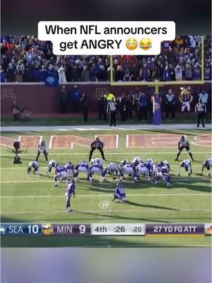 Vikings’ announcer Paul Allen is so funny 😂😂 #paulallen #nflannouncers #angry #memes #americanfootball 