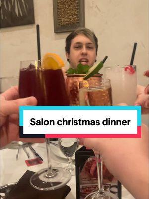 2024 was amazing! So much growth with my team and friends! So proud of them and this incredible industry ✨ cheers ✨ #fyp #yellowhairgirl #hairstylistsoftiktok #eating #mukbang #christmasparty #dfwsalon @Jaden Clary @Marissa Woods @Joey @ Salon Obsidian NTX 