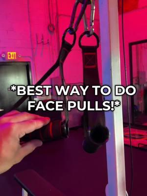 The only way to do face pulls 😤 Much superior than using a rope #facepulls #gymhacks #backexercise 