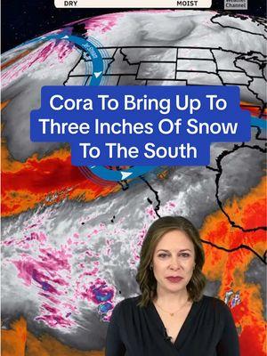 Snow, ice, and rain will hit the South as Winter Storm Cora moves in. From Atlanta to Nashville, commuters should prepare for messy conditions Friday morning. #TheWeatherChannel #fyp #weathertok #weatherchannel   #weather #snowstorm #winterstormcora #winterstormblaire #severeweather #storm #snowfall #southeast #dallas #littlerock #atlanta #safety