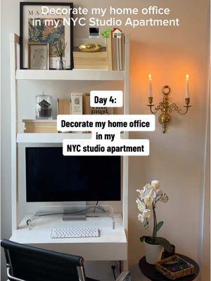 Decorate my home office!!! Day 4 of getting my sh*t together for the new year includes building a workspace I actually want to wake up for ✨ My favorite part of my apartment 🥹💻🏠🌿✨ #homeoffice #nycstudioapartment #livingaloneinnyc #studioapartment #studioapartmentdesign #studioapartmentliving #homeofficedesk #ladderdesk 