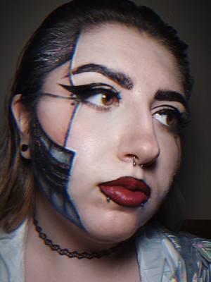 Cyborg coming in from the future to join this Futuristic Future Forward makeup collab with @SnarlsBox 🤖 I would've added more but it wasn't a great night and I just wanted to get it done. (Some products I used are from Snarlsbox) #fyp #snarlsbox #snarlsboxcollab #snarlsboxbunny #snarlsboxbunnysquad #snarlsbox2025 #future #futuristic #futuristicmakeup #cyborg #cyborgmakeup #selftaughtmua #underratedmua 