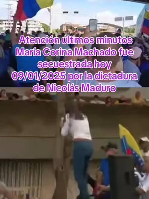 Venezuela hoy Durante las protestas contra la investidura de Maduro, la líder opositora María Corina Machado salió de la clandestinidad, pero fue detenida por el régimen chavista. #marchasenvenezuela #venezuela #nicolasmaduro #edmundogonzález #maríacorinamachado #venezuelahoyenvivo #venezuelahoy #venezuelahoyultimasnoticias #venezuelalibre#venezuela🇻🇪 