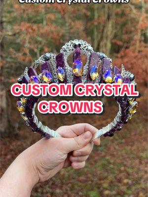 ‼️Custom orders now open! 😍 I am taking commissions for crystal crowns and would love to work with you! ❤️ #crystalcrown #crystalcrowns #bridalcrown #weddingtiara #tiara #witchycrown #crystaltok #customorder #BookTok #fantasybooktok #fantasyball 